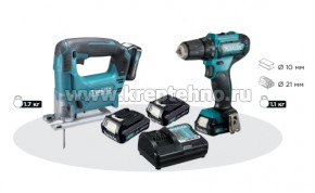����� MAKITA CLX237 (�����. �����-���������� DF333DZ + ������ JV101DZ, �/� � ����� 2�1,5 �/� Li-Ion, 12�)